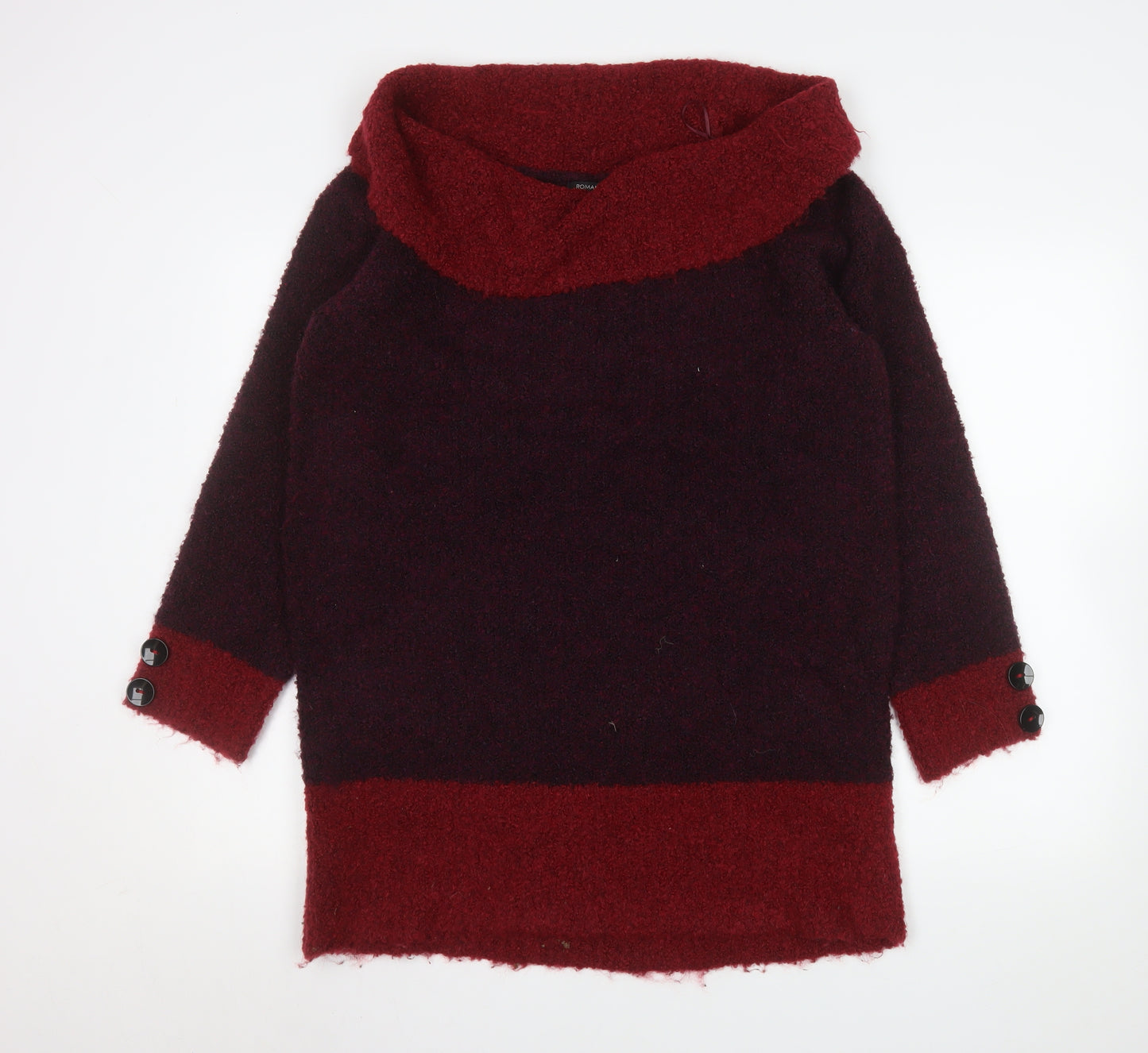 Roman Women Burgundy Red Cowl Neck Pullover Sweater Size 16