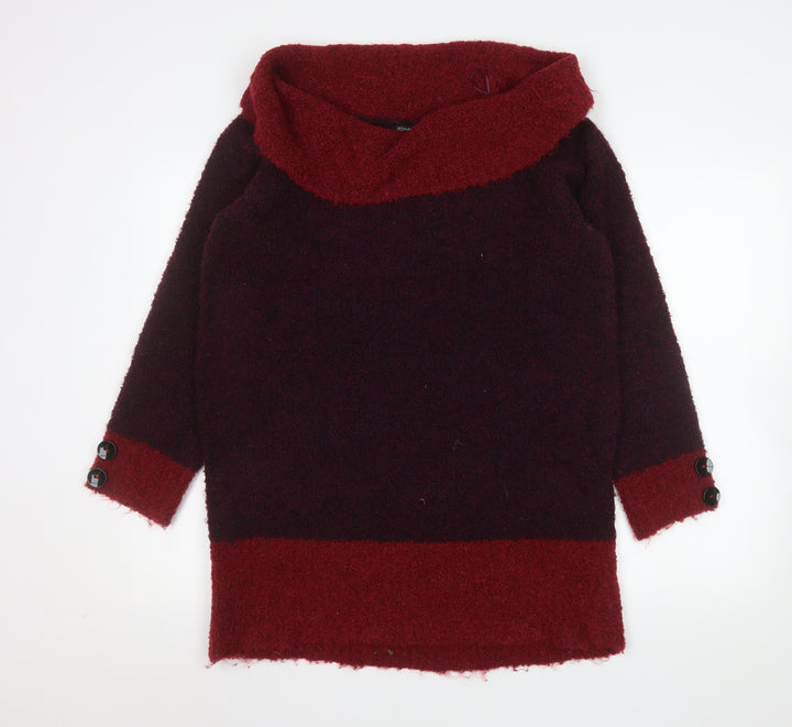 Roman Women Burgundy Red Cowl Neck Pullover Sweater Size 16