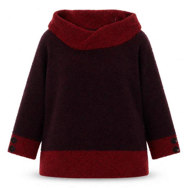 Roman Women Burgundy Red Cowl Neck Pullover Sweater Size 16