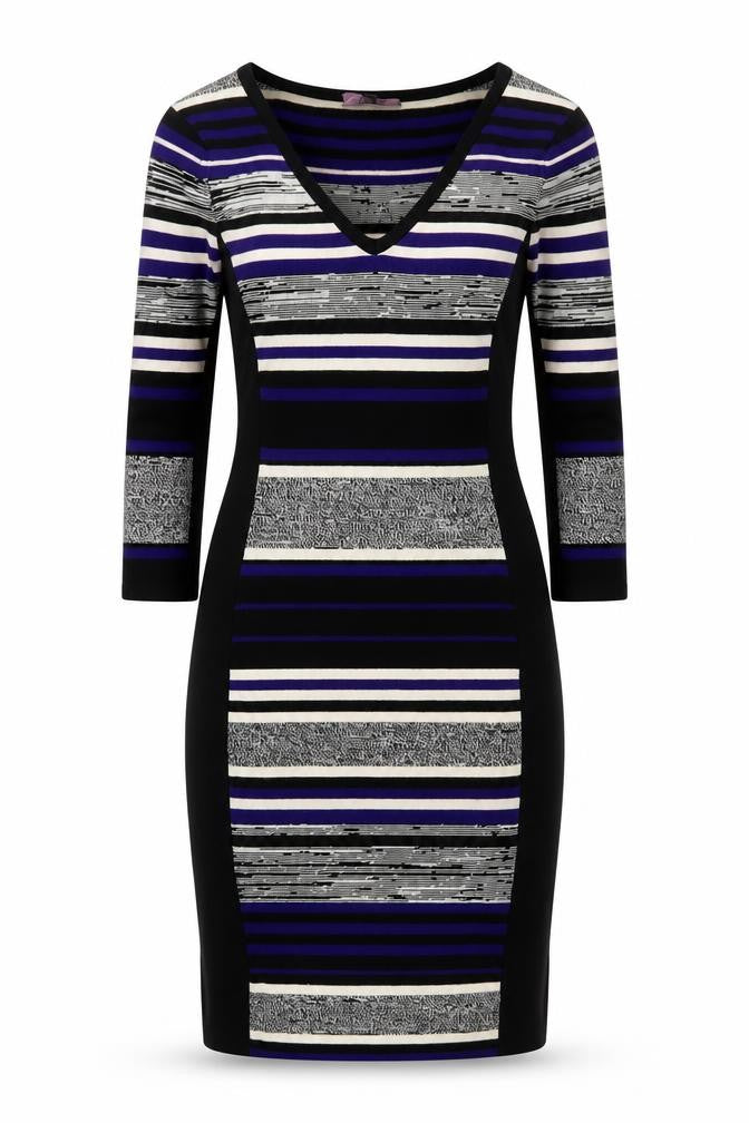 Front view of Phase Eight Women's Multicoloured, size 8, Striped Bodycon Knit Dress