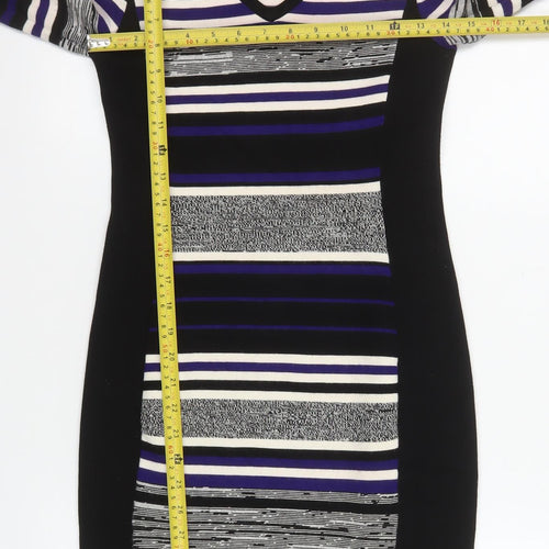 Phase Eight Women's Multicoloured Size 8 Striped Bodycon Knit Dress