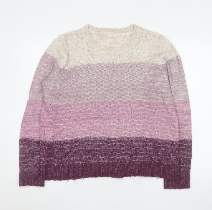 Fat Face Women's Multicoloured Crew Neck Long Sleeve Pullover Jumper Size 16