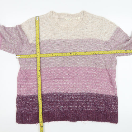 Fat Face Women's Multicoloured Crew Neck Long Sleeve Pullover Jumper Size 16