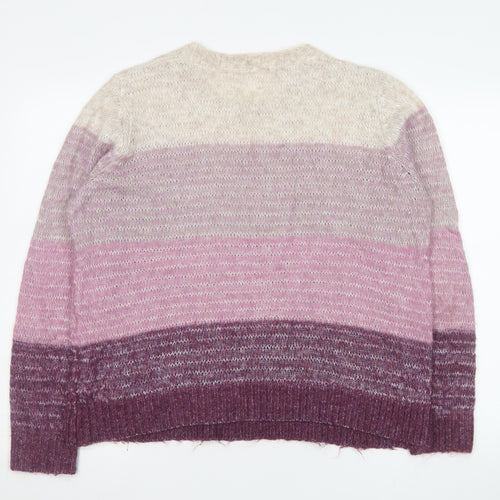 Fat Face Women's Multicoloured Crew Neck Long Sleeve Pullover Jumper Size 16