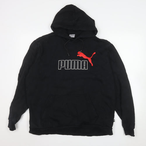Puma Mens Black Pullover Hoodie XL Fleece Sports Sweatshirt