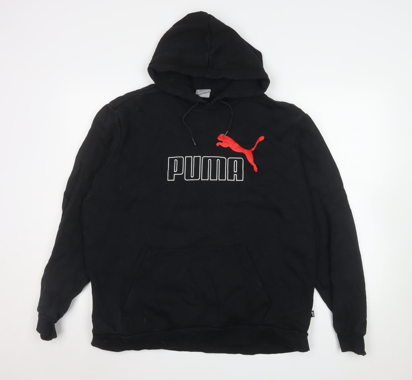 Puma Mens Black Pullover Hoodie XL Fleece Sports Sweatshirt