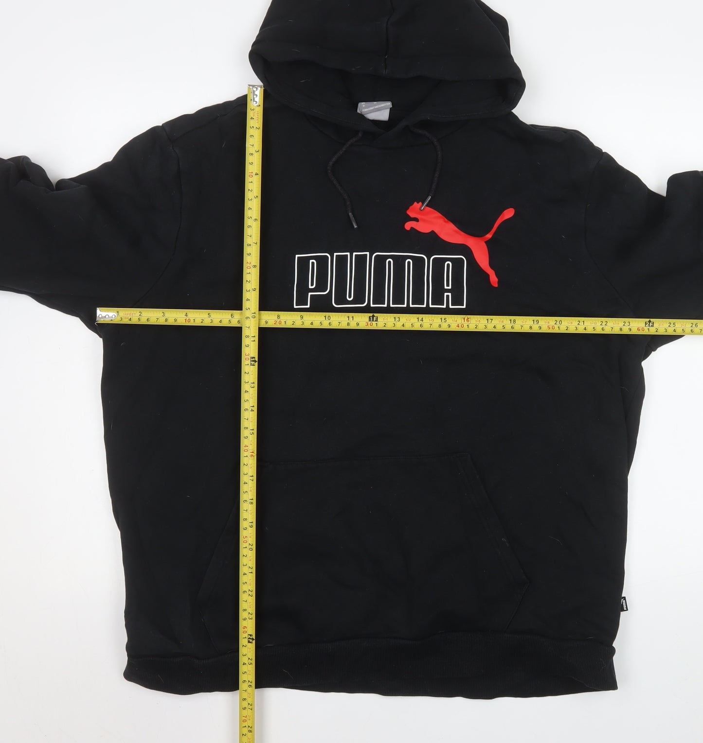 Puma Mens Black Pullover Hoodie XL Fleece Sports Sweatshirt