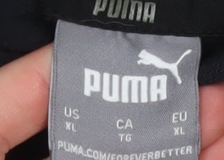 Puma Mens Black Pullover Hoodie XL Fleece Sports Sweatshirt