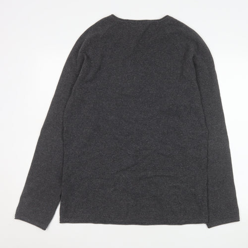 Jack & Jones Men’s Grey Cotton Knit Crew Neck Pullover Sweatshirt M
