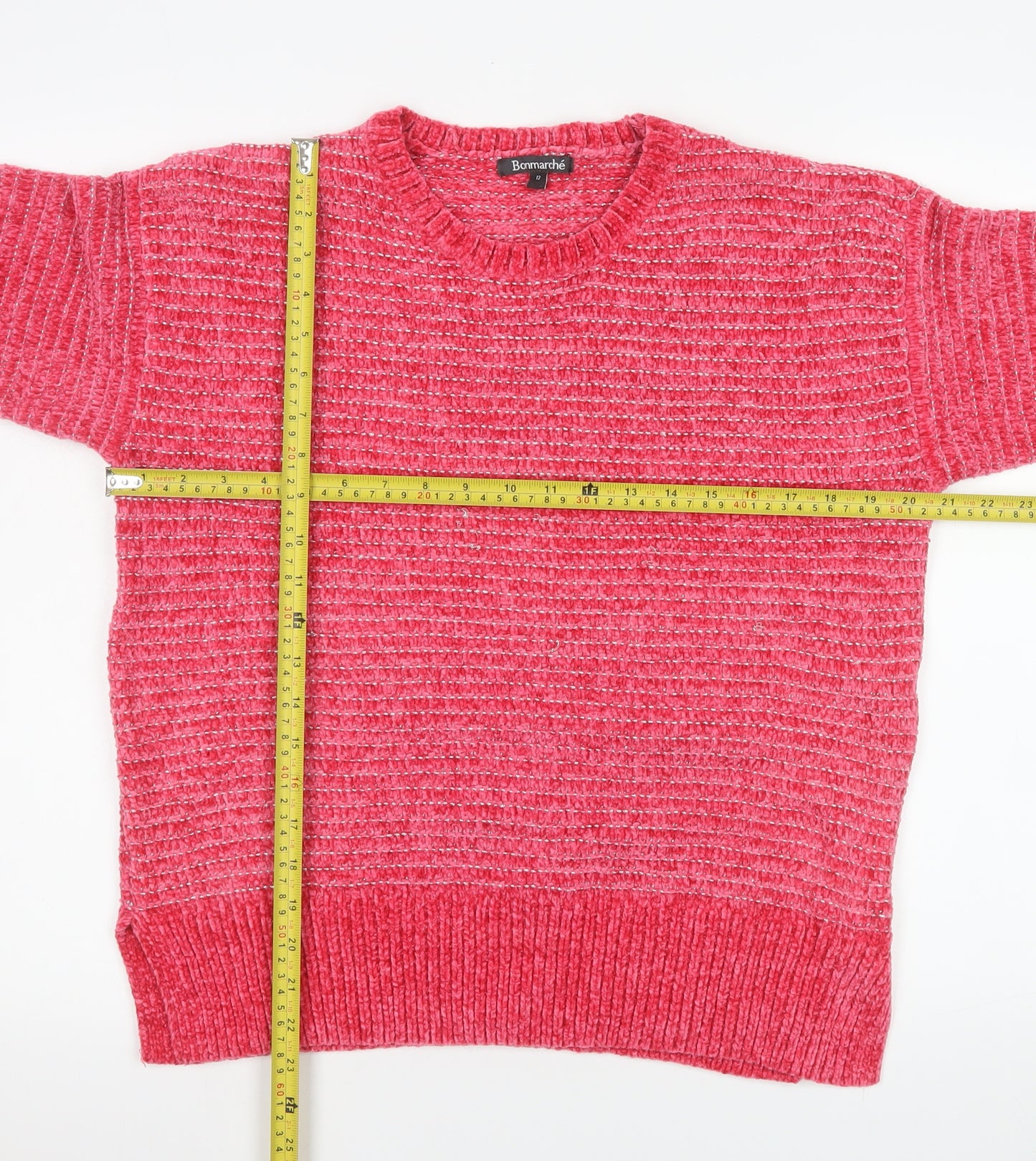 Bonmarché Womens Pink Size 12 Pullover Knit Sweatshirt