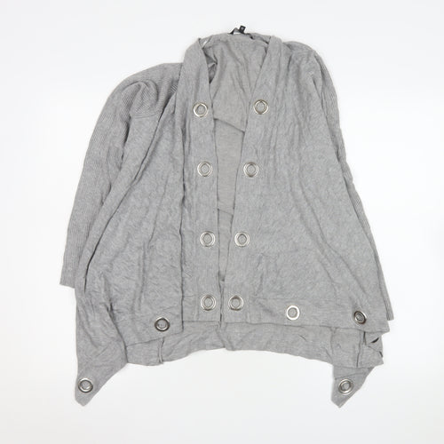 Star by Julien Macdonald Grey Knit Coatigan Women Size 12 Button Detail