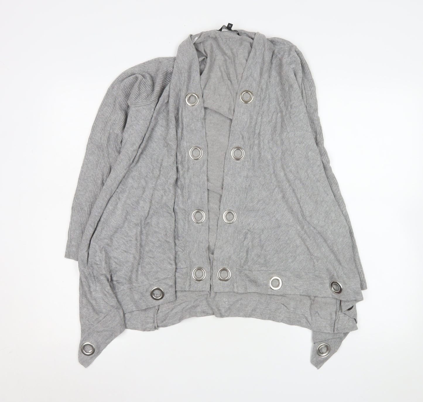 Star by Julien Macdonald Grey Knit Coatigan Women Size 12 Button Detail