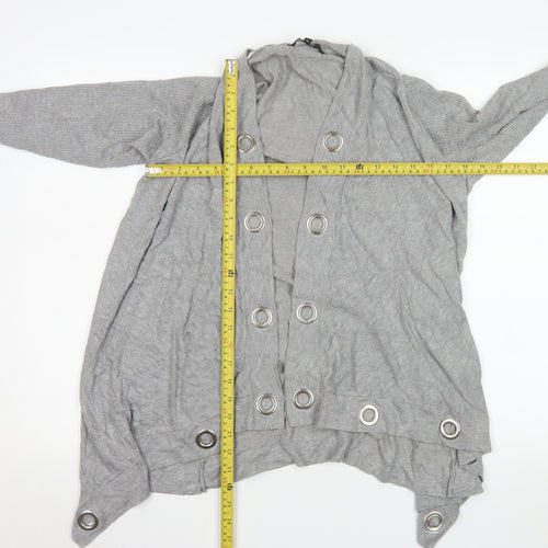 Star by Julien Macdonald Grey Knit Coatigan Women Size 12 Button Detail