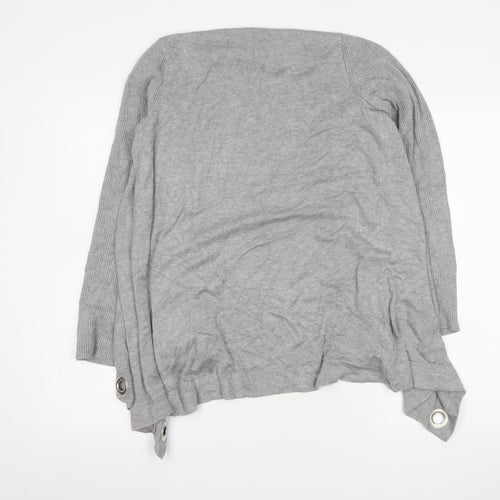 Star by Julien Macdonald Grey Knit Coatigan Women Size 12 Button Detail