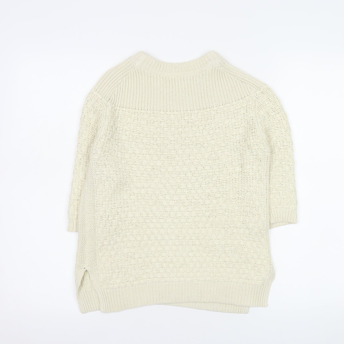 Zara Women’s Ivory Cotton Knit Pullover Jumper Size 12
