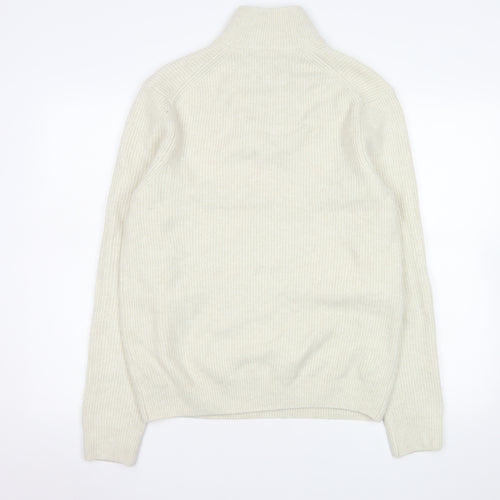 Marks and Spencer Men’s Ivory Mock Neck 1/2 Zip Knit Sweatshirt M