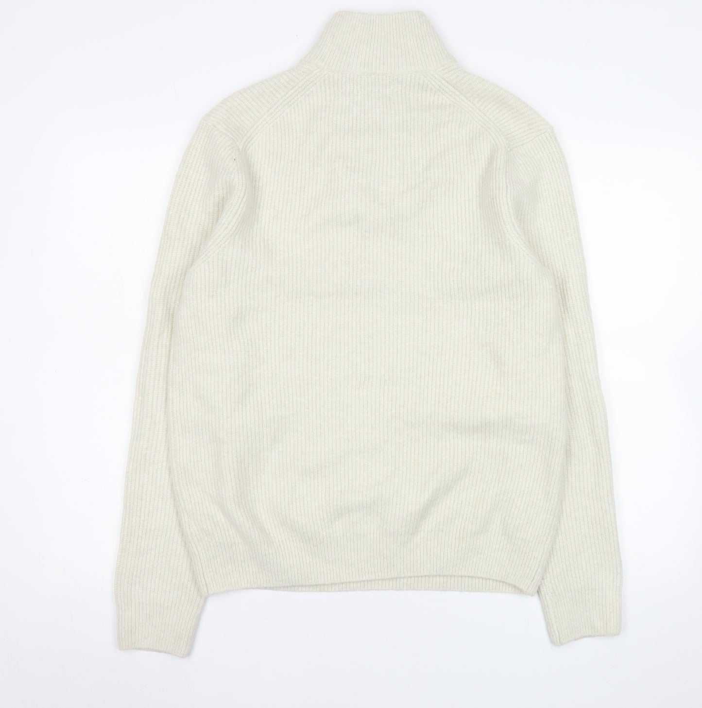 Marks and Spencer Men’s Ivory Mock Neck 1/2 Zip Knit Sweatshirt M