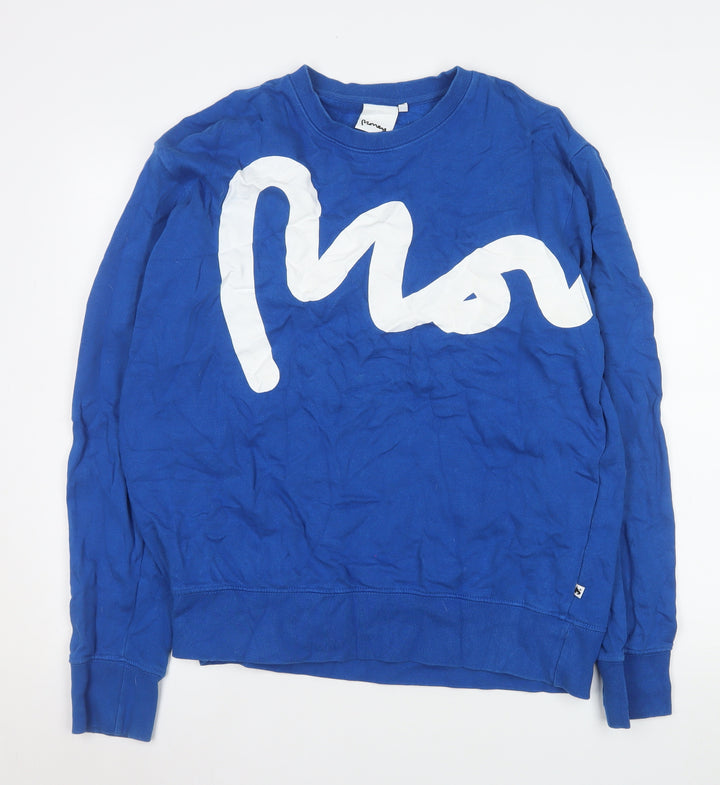Money Men's Blue XL Pullover Logo Crew Neck Sweatshirt