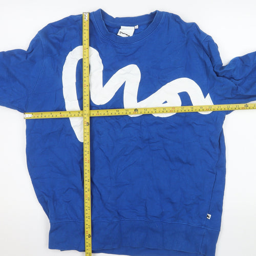 Money Men's Blue XL Pullover Logo Crew Neck Sweatshirt