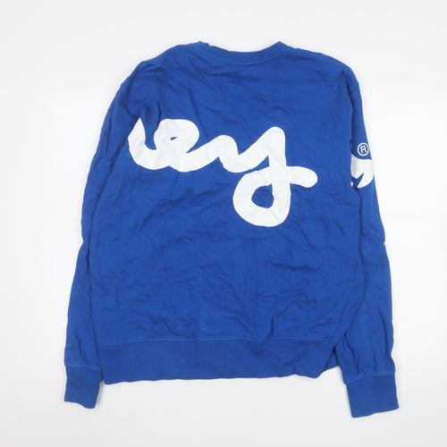 Money Men's Blue XL Pullover Logo Crew Neck Sweatshirt