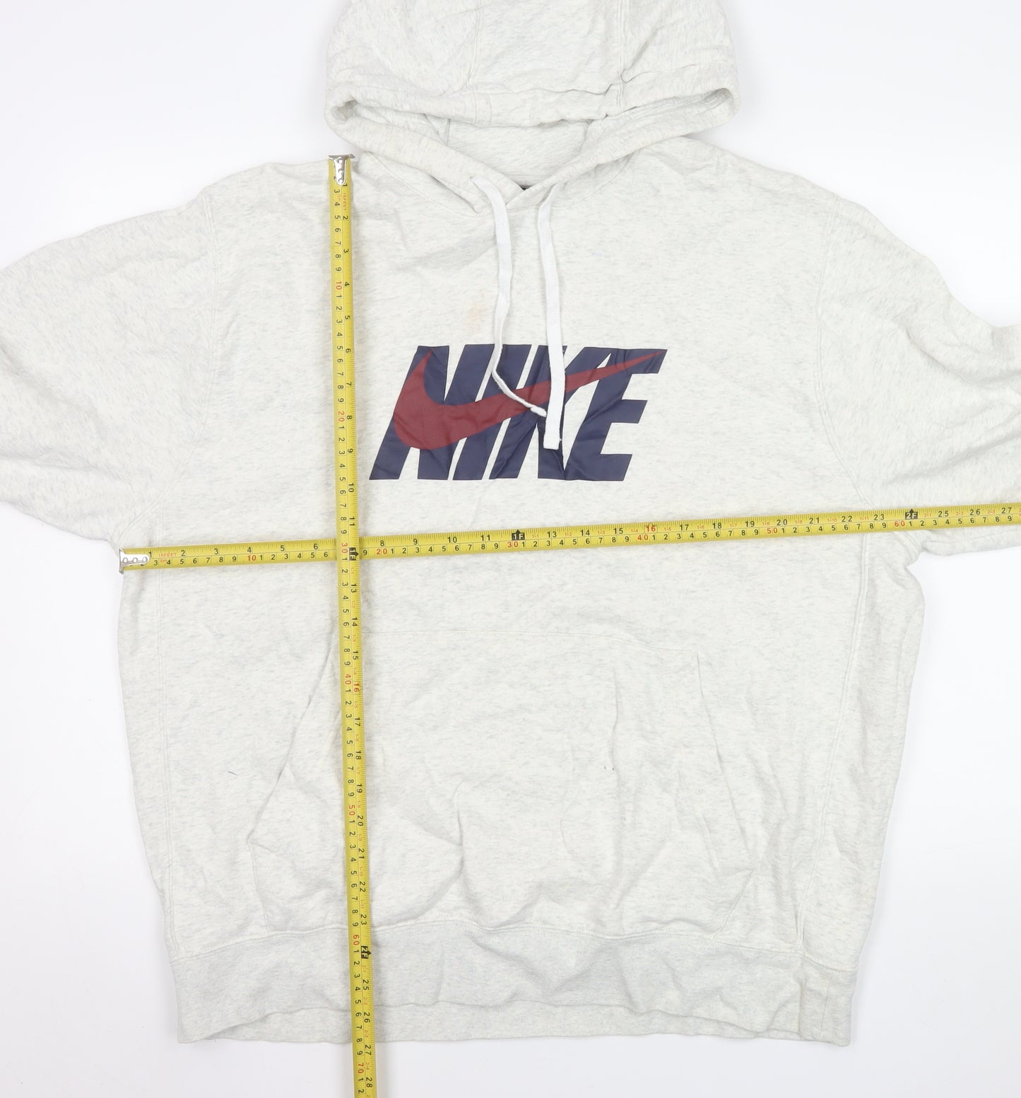 Nike Mens Grey XL Pullover Hoodie Logo Graphic Fleece Sweatshirt