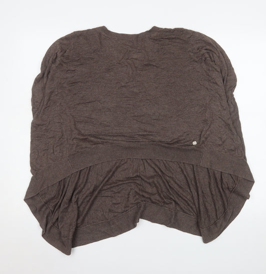 Firetrap Womens Brown V-Neck Tunic Knit Top Size S