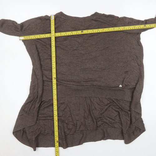 Firetrap Womens Brown V-Neck Tunic Knit Top Size S