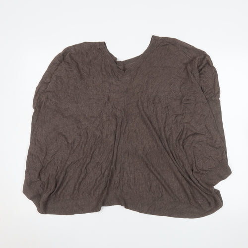 Firetrap Womens Brown V-Neck Tunic Knit Top Size S