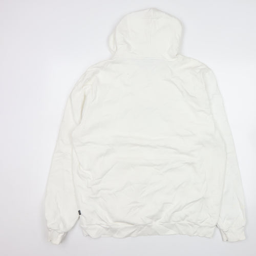 Puma Men White XL Pullover Hoodie with Logo Graphic Print