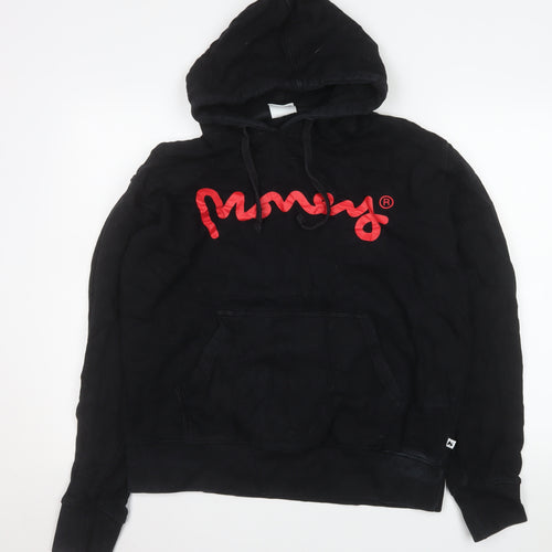 Money Mens Black XL Pullover Hoodie with Red Logo Graphic Print