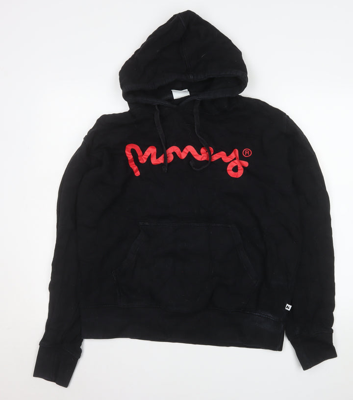 Money Mens Black XL Pullover Hoodie with Red Logo Graphic Print