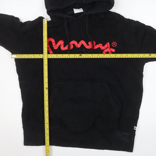 Money Mens Black XL Pullover Hoodie with Red Logo Graphic Print