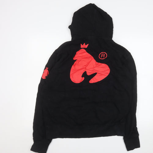 Money Mens Black XL Pullover Hoodie with Red Logo Graphic Print