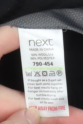 Next Men's Black Wool Blend 32L Formal Dress Trousers