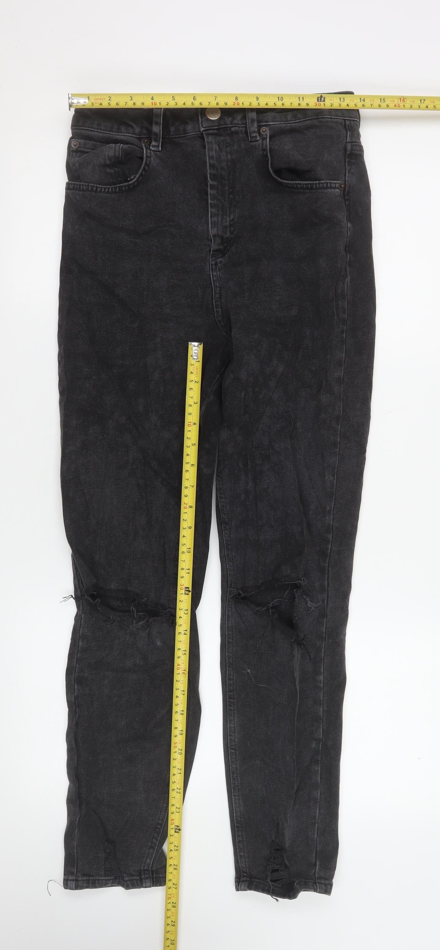 ASOS Women’s Black High Rise Skinny Distressed Jeans Size 10