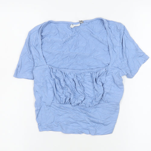 ASOS Women Blue Short Sleeve Tunic Top UK 10 Viscose Blend