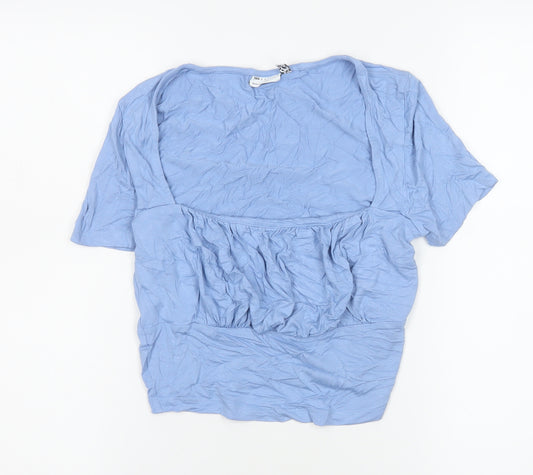 ASOS Women Blue Short Sleeve Tunic Top UK 10 Viscose Blend