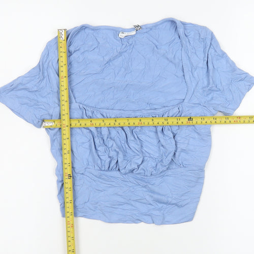 ASOS Women Blue Short Sleeve Tunic Top UK 10 Viscose Blend