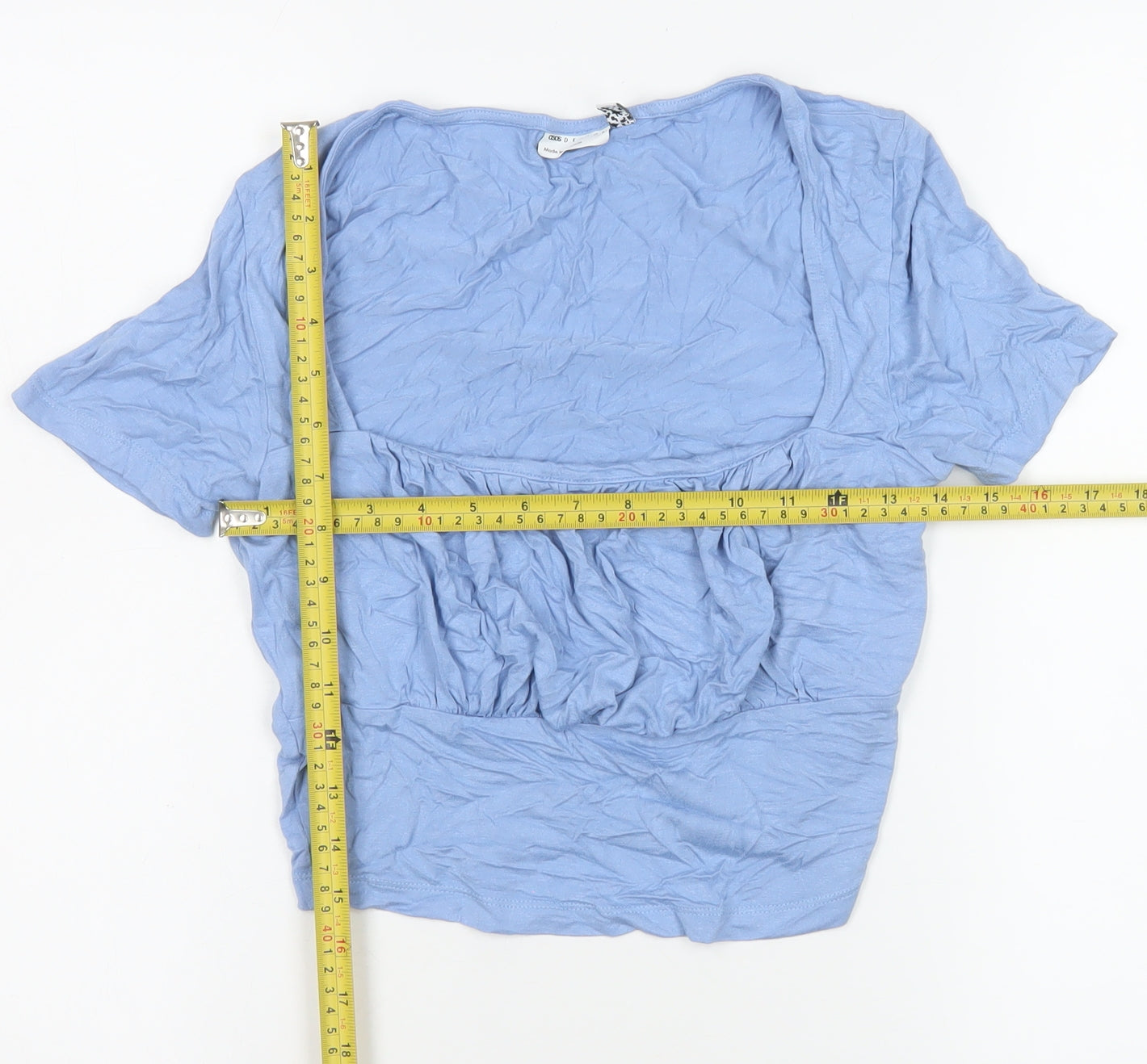 ASOS Women Blue Short Sleeve Tunic Top UK 10 Viscose Blend