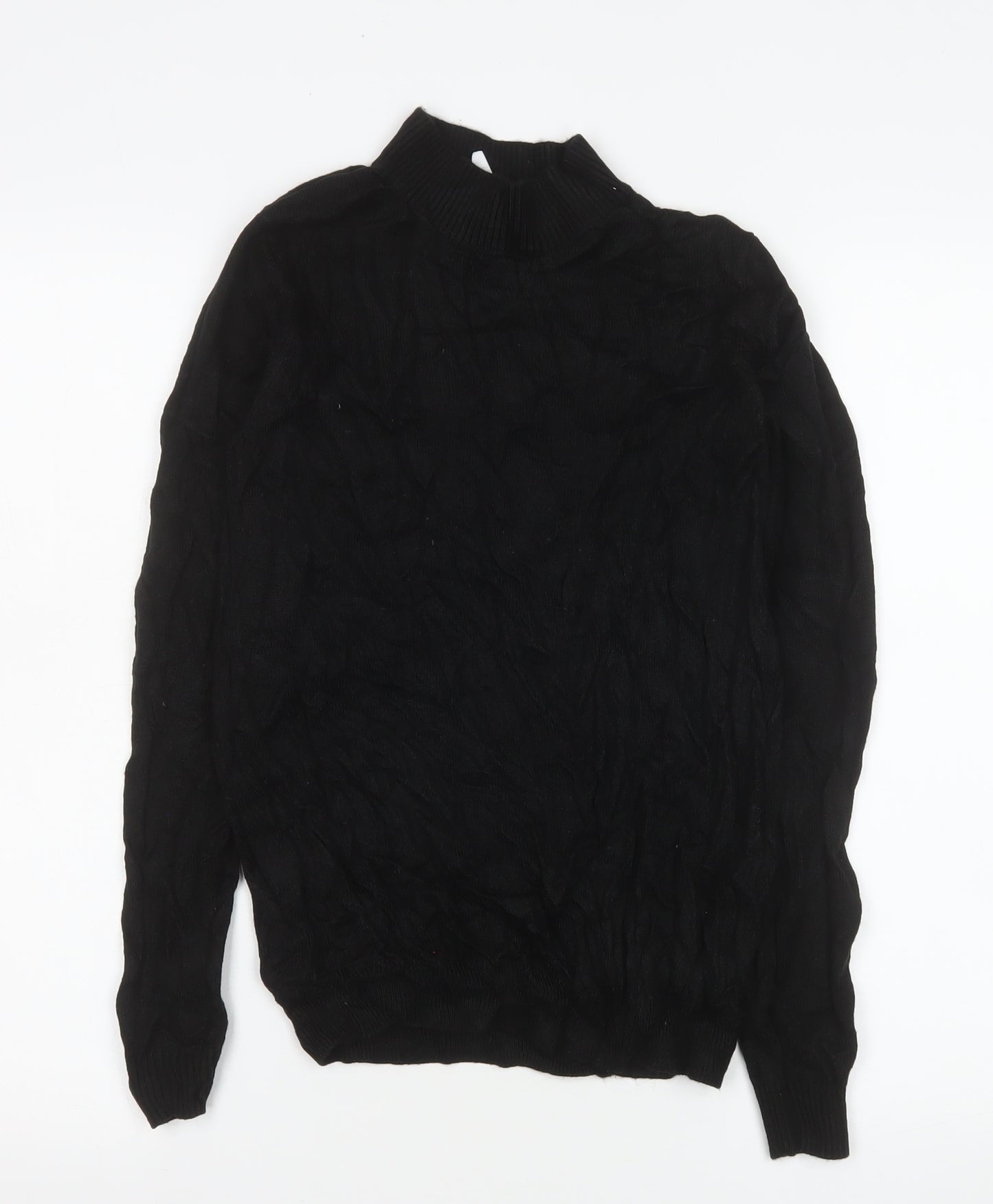 Collusion Women’s Black Mock Neck Knit Jumper Size 10 Acrylic