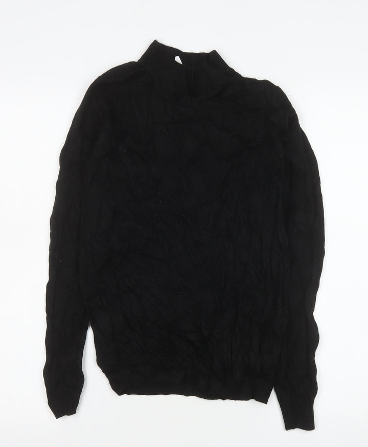 Collusion Women’s Black Mock Neck Knit Jumper Size 10 Acrylic