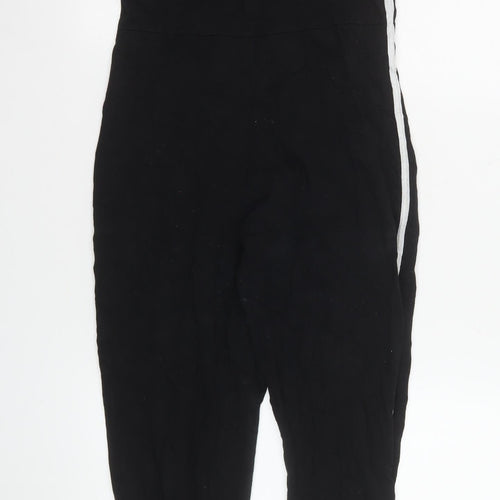 PrettyLittleThing Women Black Cotton Bodycon Jumpsuit UK 10