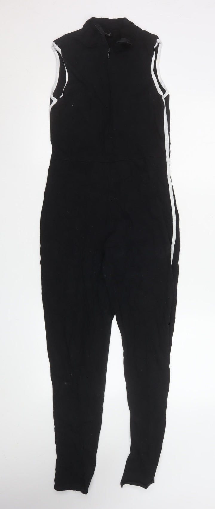 PrettyLittleThing Women Black Cotton Bodycon Jumpsuit UK 10