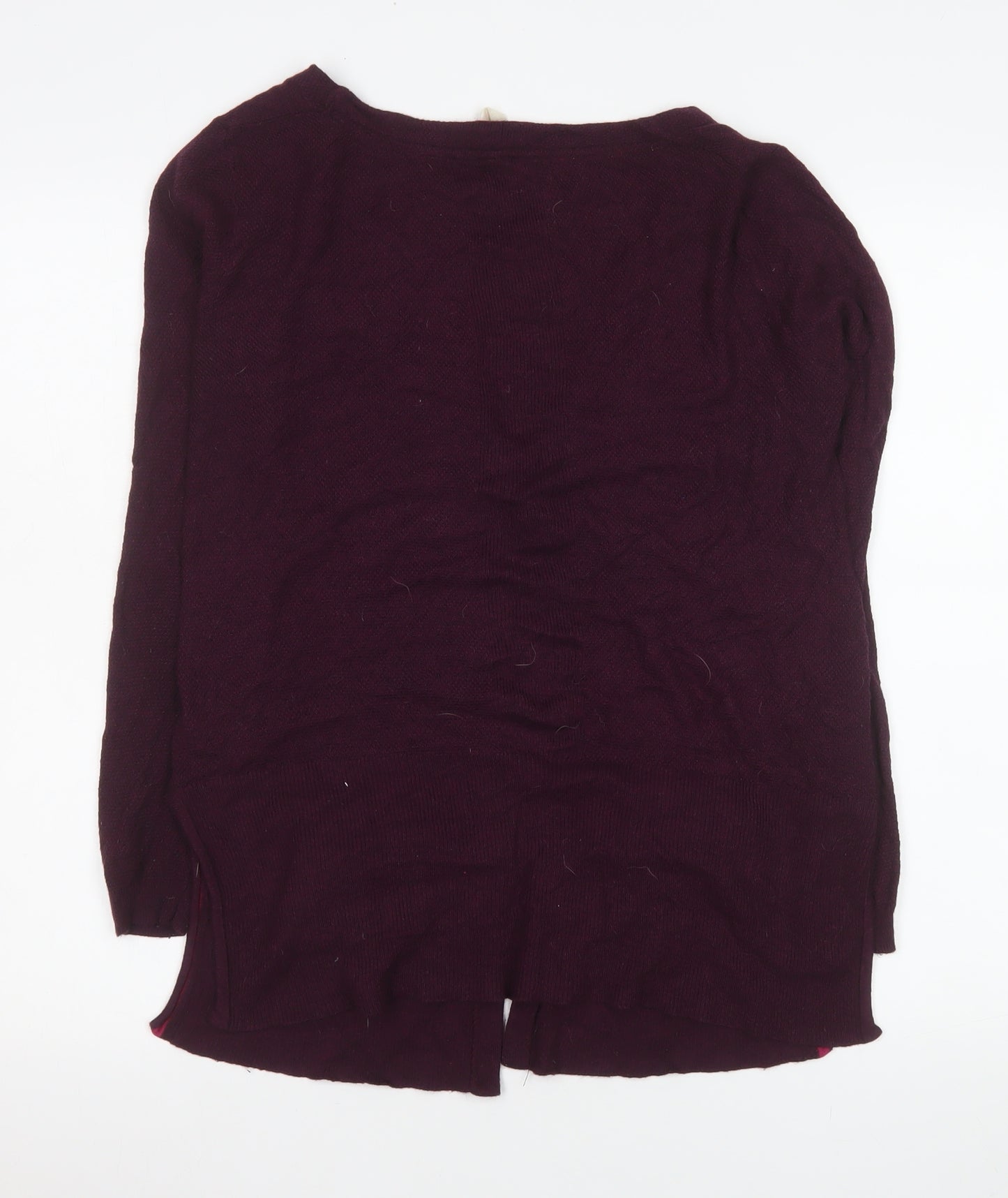 White Stuff Women's Purple Wool Blend V-Neck Cardigan Size 10