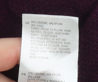 White Stuff Women's Purple Wool Blend V-Neck Cardigan Size 10