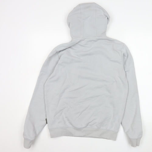 Napapijri Men's Grey Pullover Hoodie S Regular Fit Fleece Logo