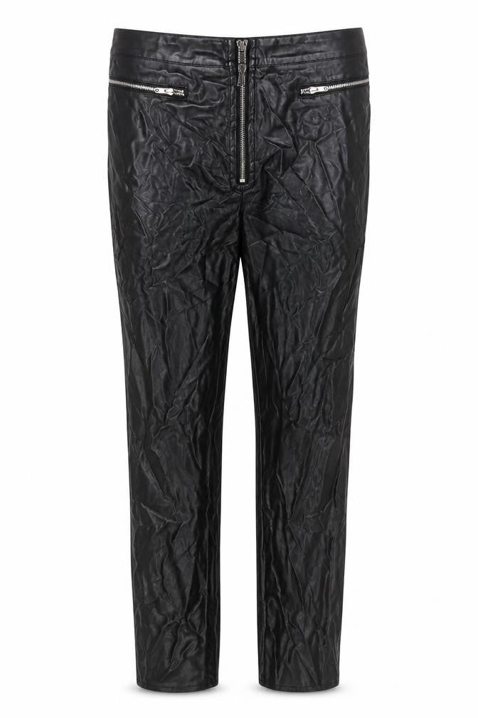 Missguided Tall Black Faux Leather High Rise Skinny Trousers Size 10