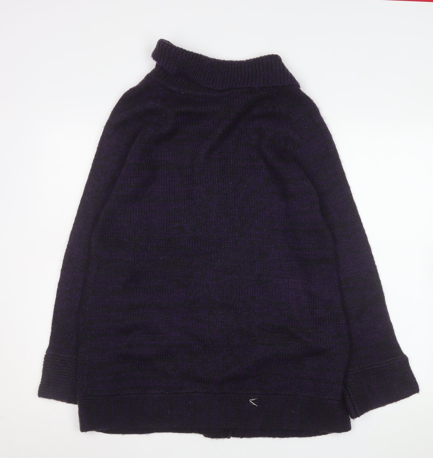Sarah Hamilton Women's Purple Collared Button Knit Cardigan M
