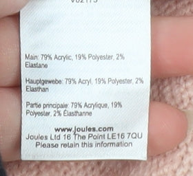 Joules Women's Pink Fair Isle Heart Knit Long Sleeve Jumper Size 8