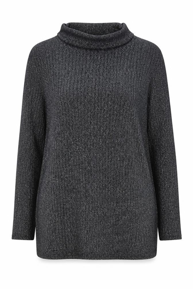 Front view of Next Women’s Grey Roll Neck Long Sleeve Knit Top XL